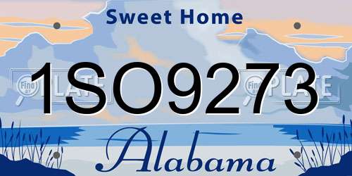 1SO9273 Alabama License Plate