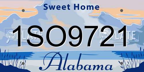 1SO9721 Alabama License Plate