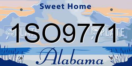 1SO9771 Alabama License Plate