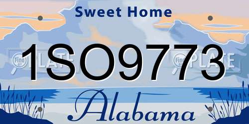 1SO9773 Alabama License Plate