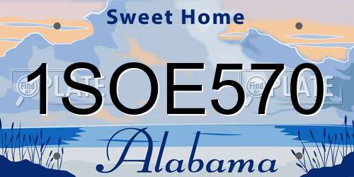 1SOE570 Alabama License Plate