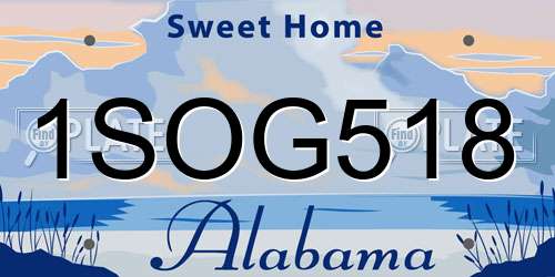 1SOG518 Alabama License Plate