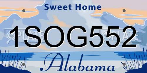 1SOG552 Alabama License Plate