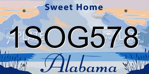 1SOG578 Alabama License Plate