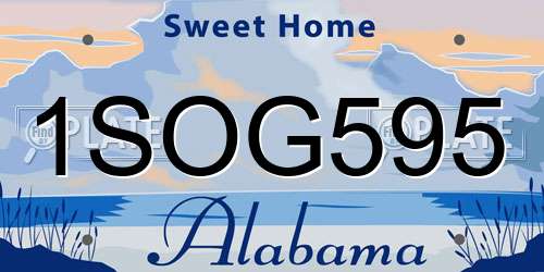 1SOG595 Alabama License Plate