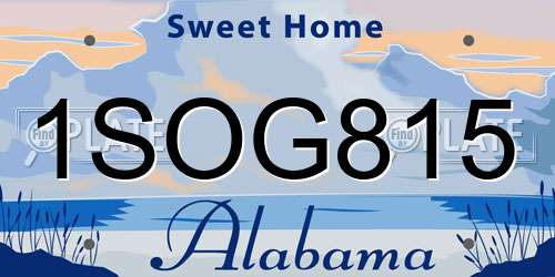 1SOG815 Alabama License Plate