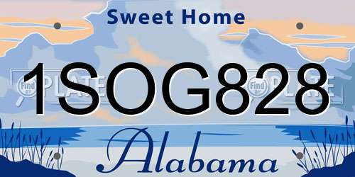 1SOG828 Alabama License Plate