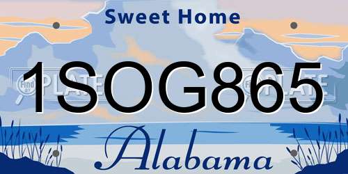 1SOG865 Alabama License Plate