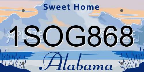 1SOG868 Alabama License Plate