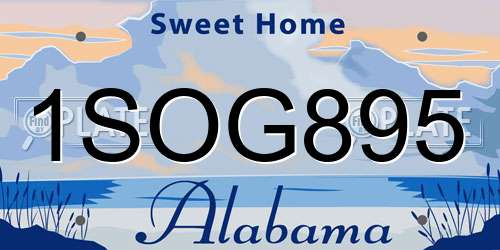 1SOG895 Alabama License Plate
