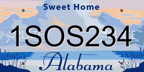 1SOS234 Alabama License Plate