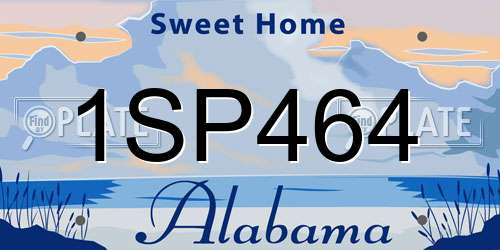 1SP464 Alabama License Plate