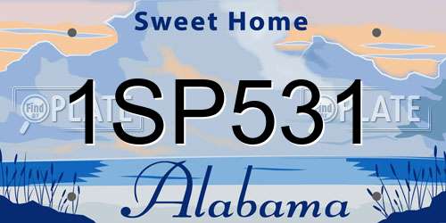 1SP531 Alabama License Plate