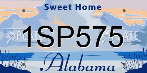 1SP575 Alabama License Plate