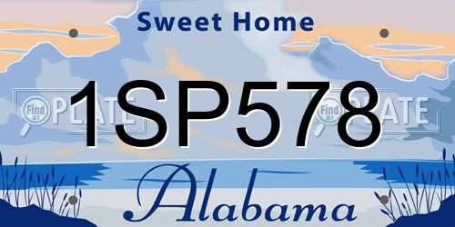 1SP578 Alabama License Plate