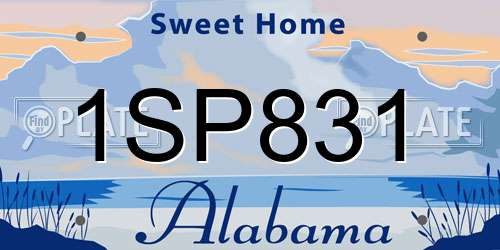1SP831 Alabama License Plate