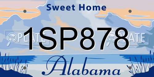 1SP878 Alabama License Plate