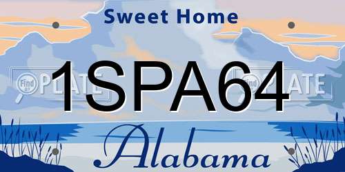 1SPA64 Alabama License Plate