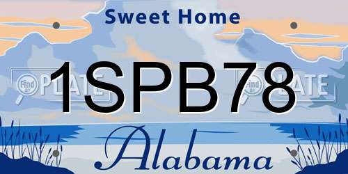 1SPB78 Alabama License Plate