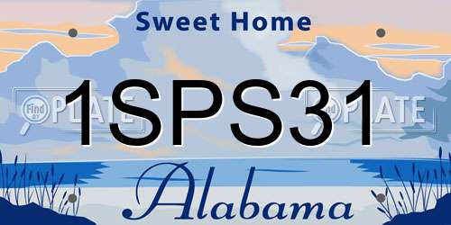 1SPS31 Alabama License Plate