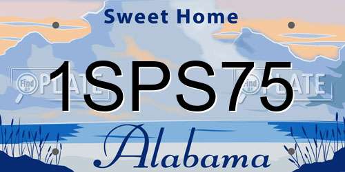 1SPS75 Alabama License Plate