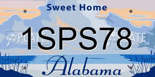 1SPS78 Alabama License Plate