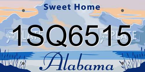 1SQ6515 Alabama License Plate