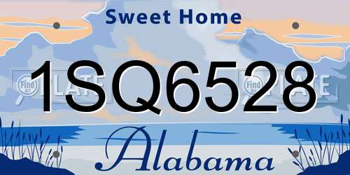 1SQ6528 Alabama License Plate
