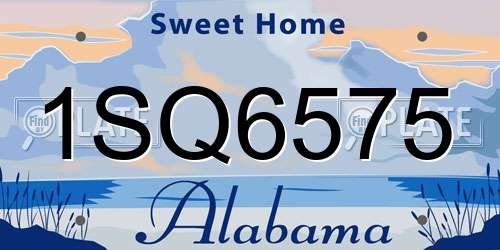 1SQ6575 Alabama License Plate