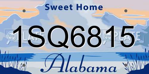 1SQ6815 Alabama License Plate