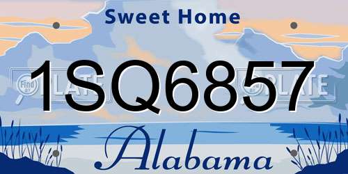 1SQ6857 Alabama License Plate