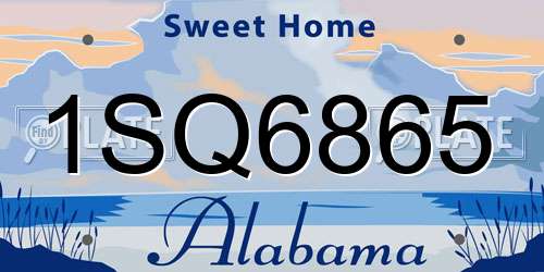 1SQ6865 Alabama License Plate