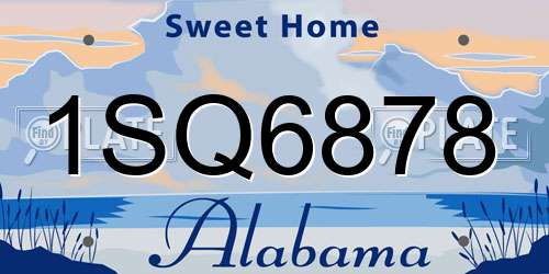 1SQ6878 Alabama License Plate