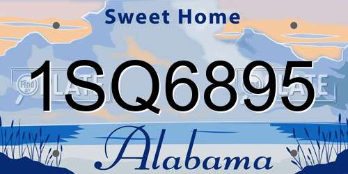 1SQ6895 Alabama License Plate