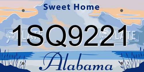 1SQ9221 Alabama License Plate