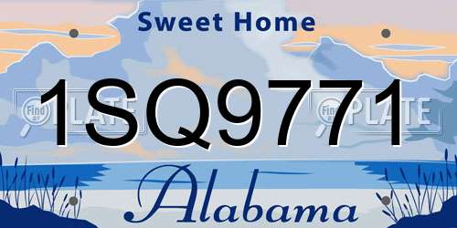 1SQ9771 Alabama License Plate