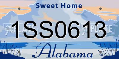 1SS0613 Alabama License Plate