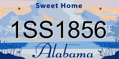 1SS1856 Alabama License Plate