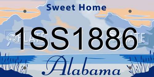 1SS1886 Alabama License Plate