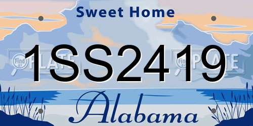 1SS2419 Alabama License Plate