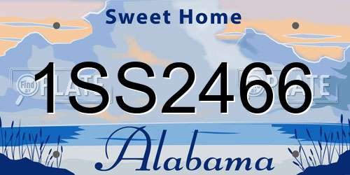 1SS2466 Alabama License Plate