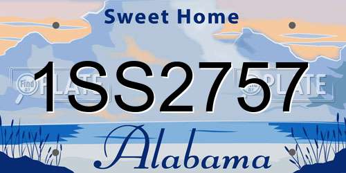 1SS2757 Alabama License Plate
