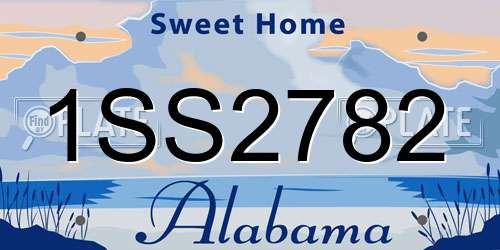 1SS2782 Alabama License Plate