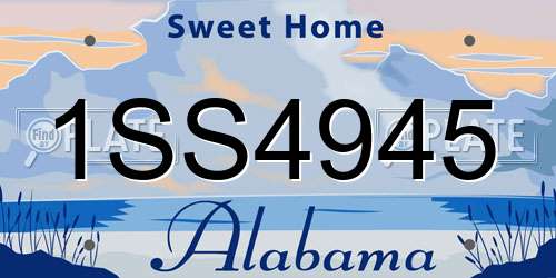 1SS4945 Alabama License Plate