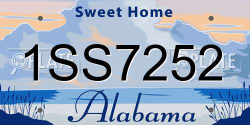 1SS7252 Alabama License Plate