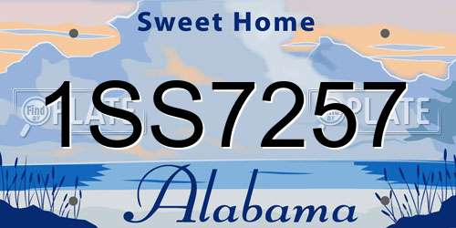 1SS7257 Alabama License Plate