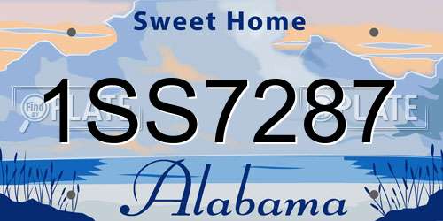 1SS7287 Alabama License Plate