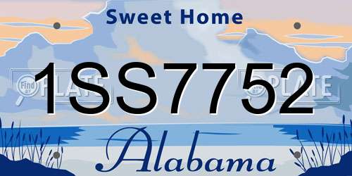 1SS7752 Alabama License Plate