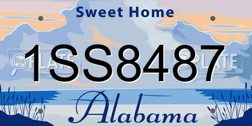 1SS8487 Alabama License Plate