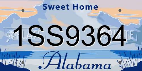 1SS9364 Alabama License Plate